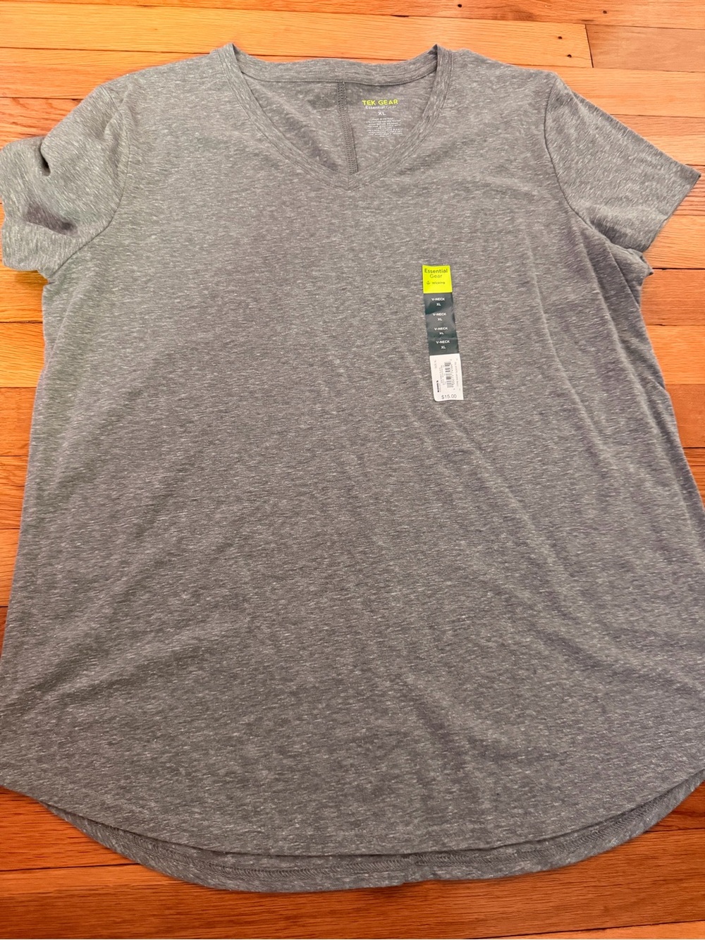 tek gear Women's Heather Gray V-Neck Short Sleeve Tee